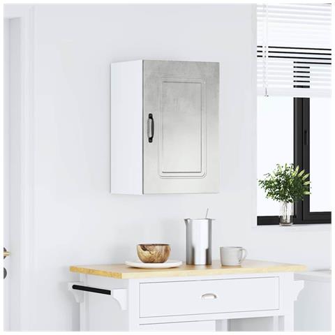 Pensile Da Cucina Kalmar Grigio Cemento In Legno Multistrato - Foto 3