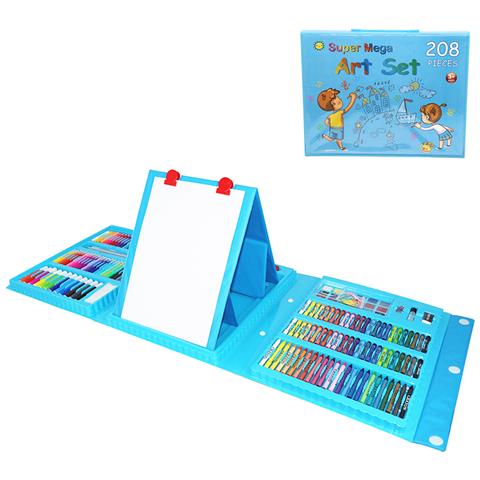 Set Completo Di Pittura E Disegno 208 Pezzi Olio, Acquerelli, Cere, Pennarelli, Pastello E Matite Con Accessori. Contiene Cavalletto Per Disegno. - Foto 1