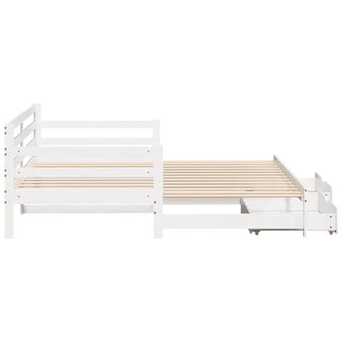 Letto Estraibile con Cassetti senza Materasso Bianco 90x200 cm - Foto 2