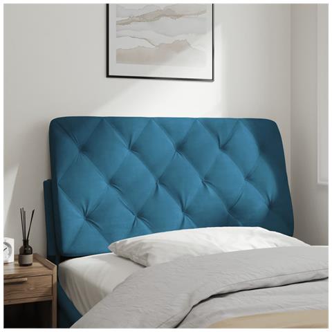 Lusso Casadino - Cuscino Testiera Blu 100 Cm In Velluto - Foto 2