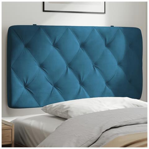 Lusso Casadino - Cuscino Testiera Blu 100 Cm In Velluto - Foto 8