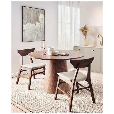 Set Di 2 Sedie Da Pranzo Hopkins Legno Marrone Scuro - Foto 1