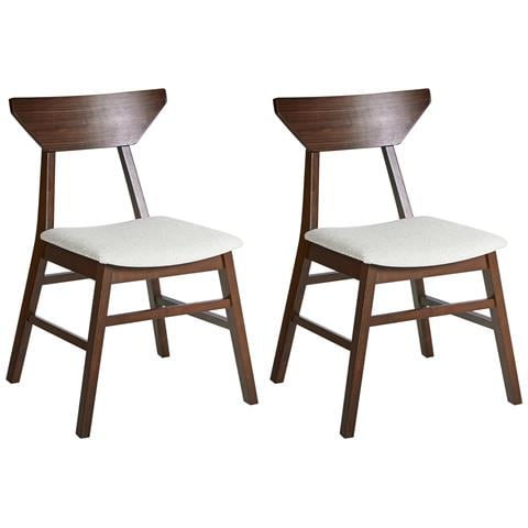 Set Di 2 Sedie Da Pranzo Hopkins Legno Marrone Scuro - Foto 2