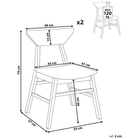 Set Di 2 Sedie Da Pranzo Hopkins Legno Marrone Scuro - Foto 8
