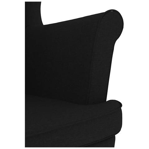 Poltrona con Poggiapiedi Nera in Tessuto - Foto 9