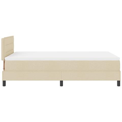 Letto con rete a molla e materasso crema 120x200 cm tessuto - Foto 9