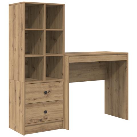 Scrivania con spazio di archiviazione Rovere artigianale Legno ingegnerizzato - Foto 1