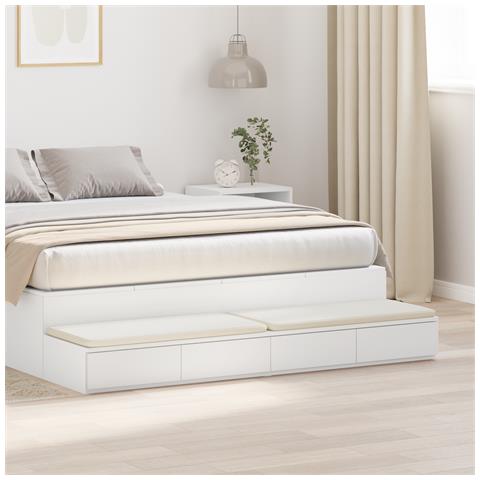 Cassetti per Letto Bianchi 135x36,5x16,5 cm in Legno Ingegnerizzato - Foto 2