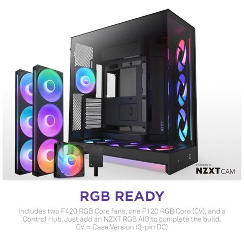 H9 Flow RGB+ Midi Tower Nero - Foto 2