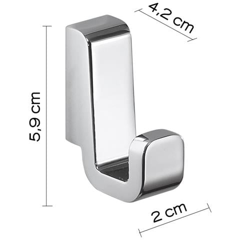2 Appendiabiti Da Muro In Ottone E Cromall A827 Serie Samoa Cromato - Foto 2