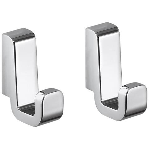 2 Appendiabiti Da Muro In Ottone E Cromall A827 Serie Samoa Cromato - Foto 1