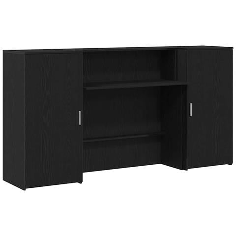 Banco Reception Rovere Nero 200x50x103,5 cm Legno Multistrato - Foto 1