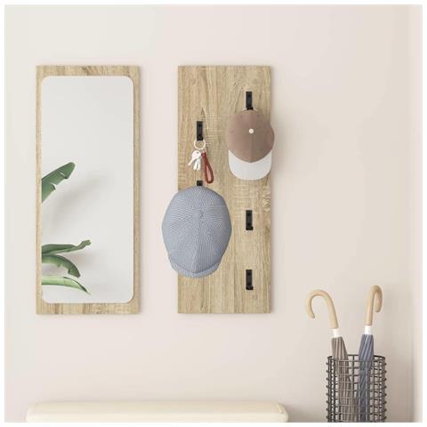 Appendiabiti a muro rovere sonoma 30 x 1.5 x 80 cm - Foto 2