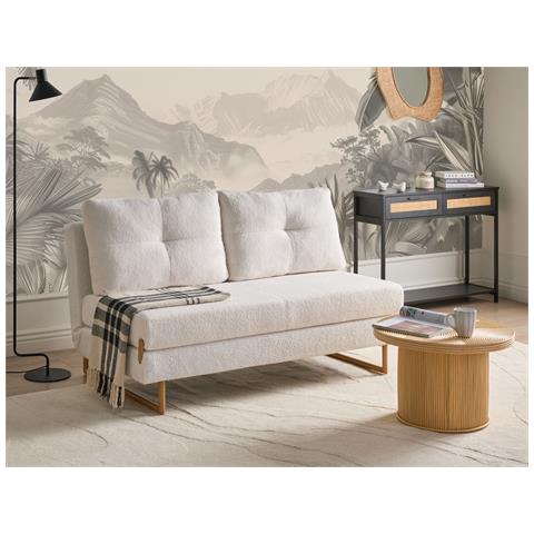 Divano Letto 3 Posti Jerslev Bouclé Bianco Sporco - Foto 1