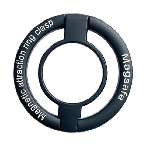 Supporto Anello Magnetico Per Telefono, Rotazione A 360°, Impugnatura In Metallo, Compatibile Con Magsafe Black - Foto 1