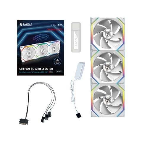 UNI FAN SL Wireless 120 Reverse Blade Case per computer Ventilatore 12 cm Bianco 3 pz - Foto 1