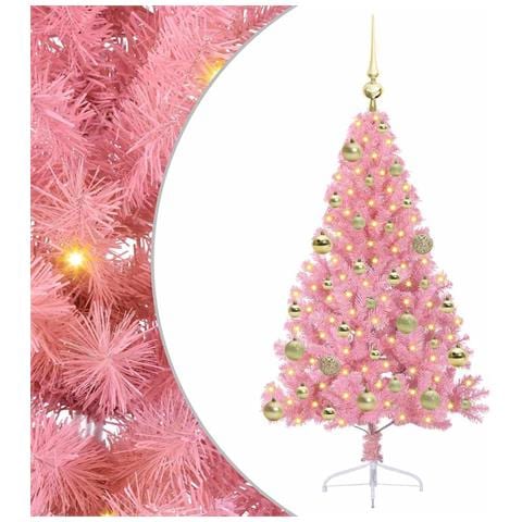 Albero di Natale artificiale con luci integrate Rosa 120 cm PVC - Foto 1
