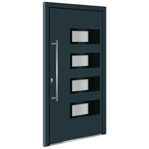 Porta Ingresso Antracite 100x200 cm in Alluminio e PVC - Foto 1