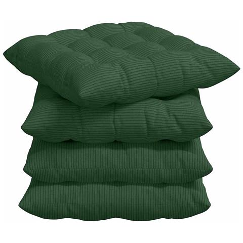 Cuscini per Seduta 4 pcs Verde Scuro 40 x 40 x 6 cm - Foto 1