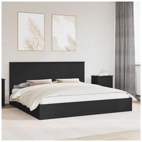 Letto con Contenitore Nero 200 x 200 cm Legno multistrato - Foto 2