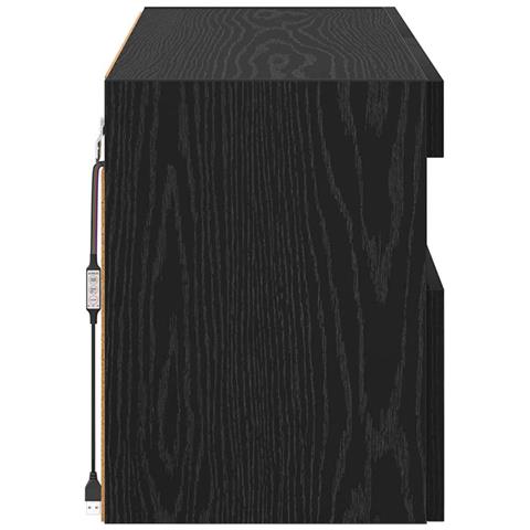 Mobile TV da parete Rovere Nero 80 x 30 x 40 cm - Foto 9