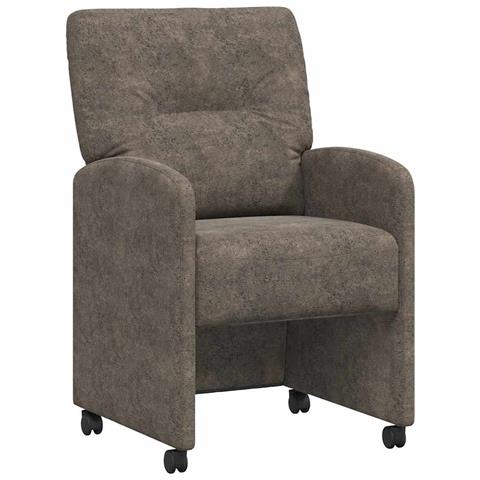 Sedie da Pranzo con Ruote 2 pcs Grigio scuro 57 x 67 x 95 cm - Foto 1