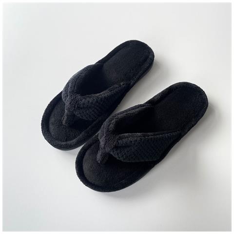 Ciabatte radito Con Memory Foam E Suola In Legno Di Ananas - Traspiranti E Confortevoli Per Interni Black - Foto 1