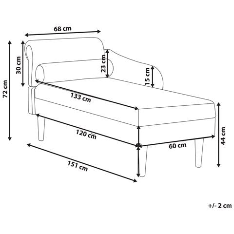 Chaise Longue Versione Sinistra Yvoire Tessuto Tortora - Foto 8
