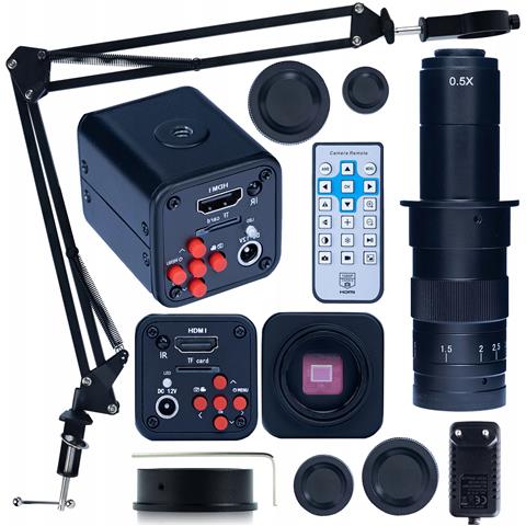 Set Microscopio Digitale Norma Black Pro - Camera Hdmi 1080p, Obiettivo Zoom 180x, Braccio Regolabile | Alta Qualità Immagine, Uso Professionale - Foto 1