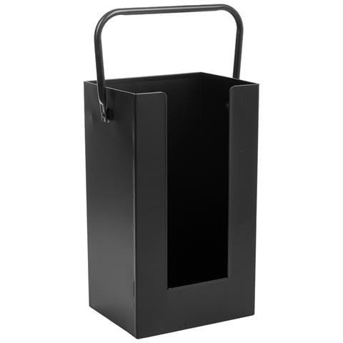 Portalegno Da Camino In Metallo Con Manico Nero 37x18x42h - Foto 1