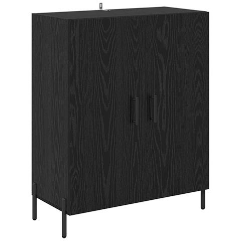 Credenza Rovere Nero 69,5 x 34 x 90 cm Legno multistrato - Foto 1