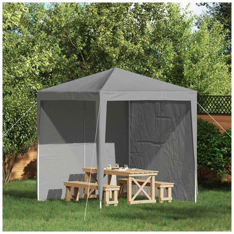 Parete per tenda da festa 2 pcs Grigio Chiaro 200 x 195 cm - Foto 2