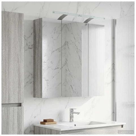 Mobiletto per specchio da bagno Grigio Sonoma 70 x 14,5 x 70 cm - Foto 2