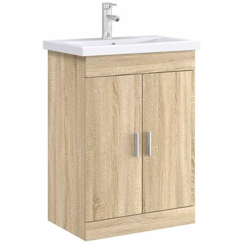 Mobiletto da Bagno Sotto Lavabo Rovere Sonoma - Foto 2