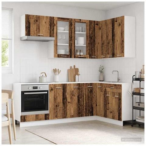 Unità Cucina LYON 8 pcs Legno antico Legno ingegnerizzato - Foto 2