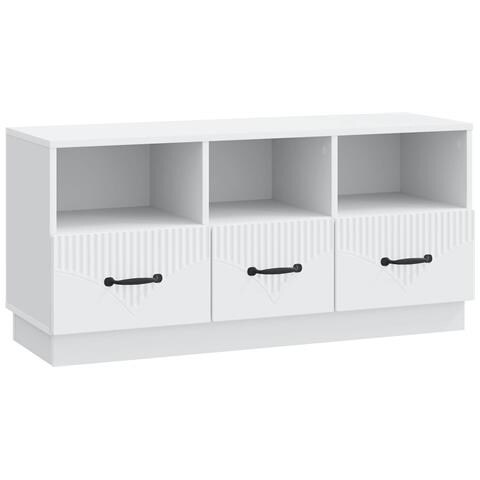 Mobile TV Bianco 102 x 34,5 x 47 cm Legno ingegnerizzato - Foto 1