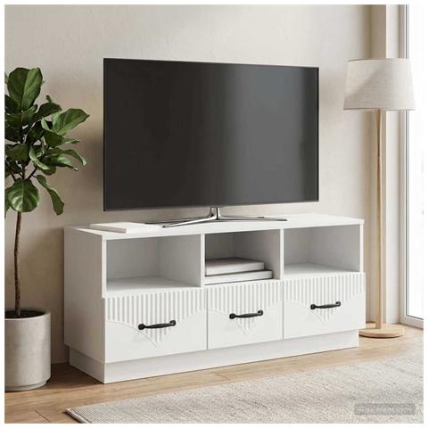 Mobile TV Bianco 102 x 34,5 x 47 cm Legno ingegnerizzato - Foto 2