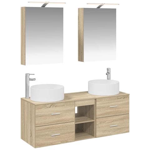 Set di mobili per il bagno 5 pcs Rovere Sonoma - Foto 1