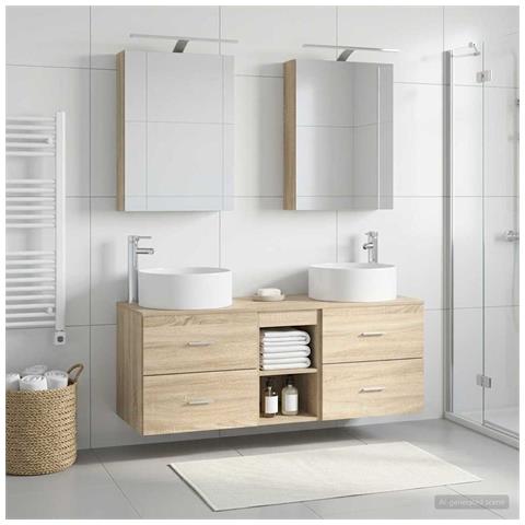 Set di mobili per il bagno 5 pcs Rovere Sonoma - Foto 2