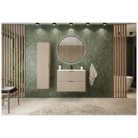 Mobile sottolavabo bianco 120 cm, Piano in finitura marmo bianco, 2 cassetti, Sospeso, MDFMobilecon 1 anta, MODERNO - Foto 2