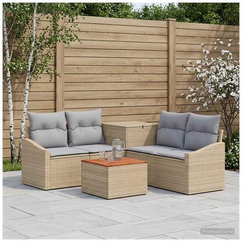 Set di divani 6 pz Beige e Grigio Chiaro - Foto 10