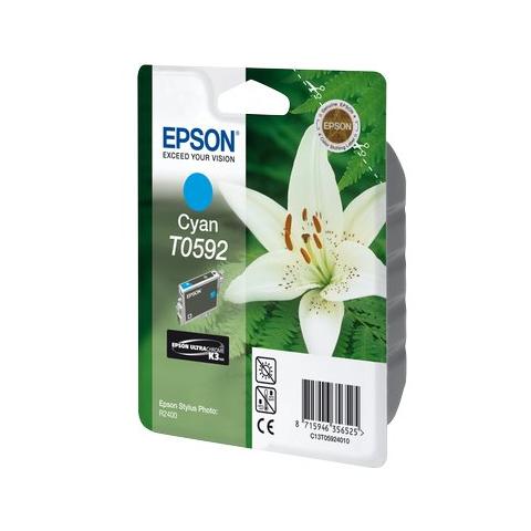 C13T05924010 Cartuccia Ink Originale Ciano per Stylus Foto R2400 Capacità 520 Pagine - Foto 1