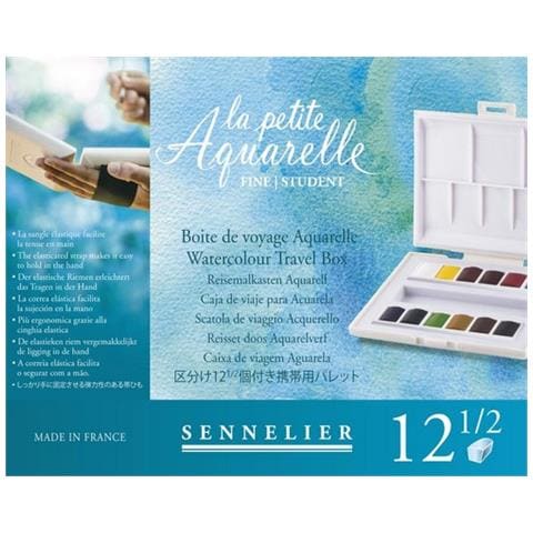 Travel Box Le Petite Aquarelle 12 1/2 Godet Scatola Ergonomica Con Elastico - Foto 1
