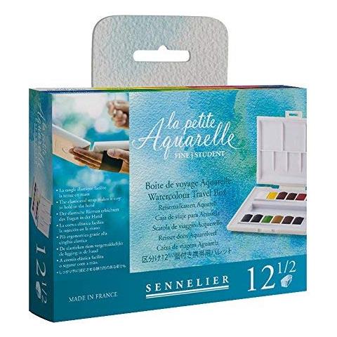 Travel Box Le Petite Aquarelle 12 1/2 Godet Scatola Ergonomica Con Elastico - Foto 2