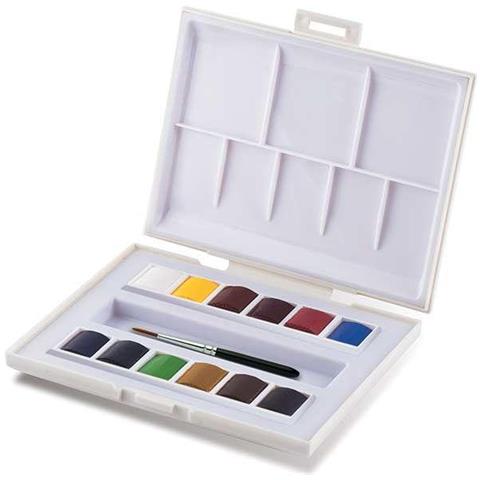 Travel Box Le Petite Aquarelle 12 1/2 Godet Scatola Ergonomica Con Elastico - Foto 3