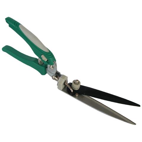 Forbici Per Erba Con Lame In Acciaio, Una Lama Ricoperta Al Teflon, Lame Ruotabili In 5 Posizioni E Molla Interna Di Azione. Manico In Pvc Con Impugnatura Antiscivolo In Abs, E Gancio Di Sicurezza Per Il Blocco Delle Lame. - Foto 1