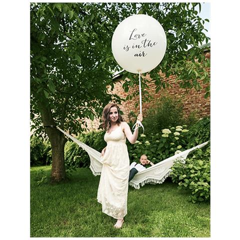 Partydeco - Palloncino Gigante Bianco Love Is In The Air - Foto 2