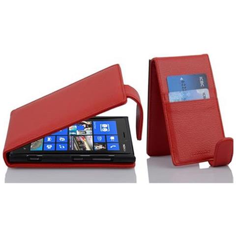 Custodia Compatibile Con Nokia Lumia 920 In Rosso Cremisi - Coperchio Protettivo In Design Flip Realizzato In Similpelle Testurizzata - Foto 4