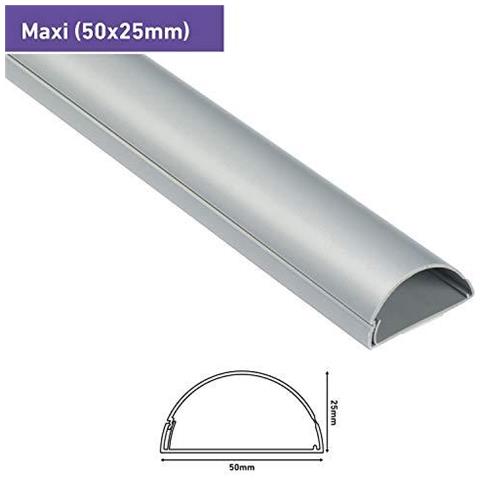 1m5025a Maxi Trunking Decorativo Tv Via Cavo Ordinato Copri Filo Elettrico Cavo Popolare Management Solution - 50mm (w) X 25mm (h) - Effetto Alluminio (1-metri Di Lunghezza)  - Foto 2