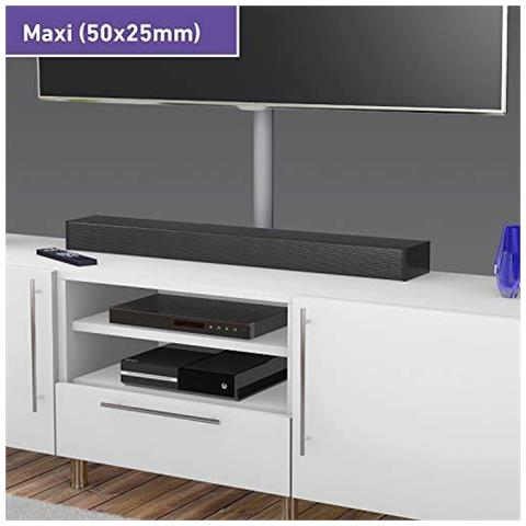 1m5025a Maxi Trunking Decorativo Tv Via Cavo Ordinato Copri Filo Elettrico Cavo Popolare Management Solution - 50mm (w) X 25mm (h) - Effetto Alluminio (1-metri Di Lunghezza)  - Foto 4